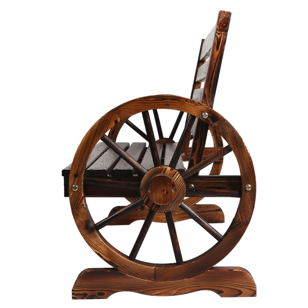 Garden Bench Wooden Wagon Seat Oak.