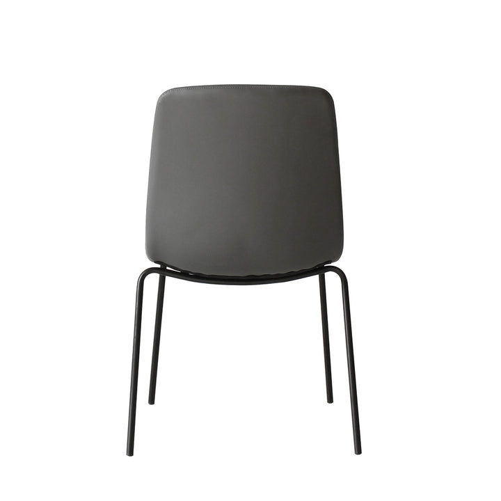 4X Stackable  PU Leather Dining Chairs Grey.