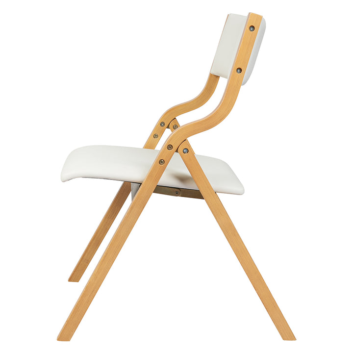 2x Dining Chairs Foldable PU Beige.