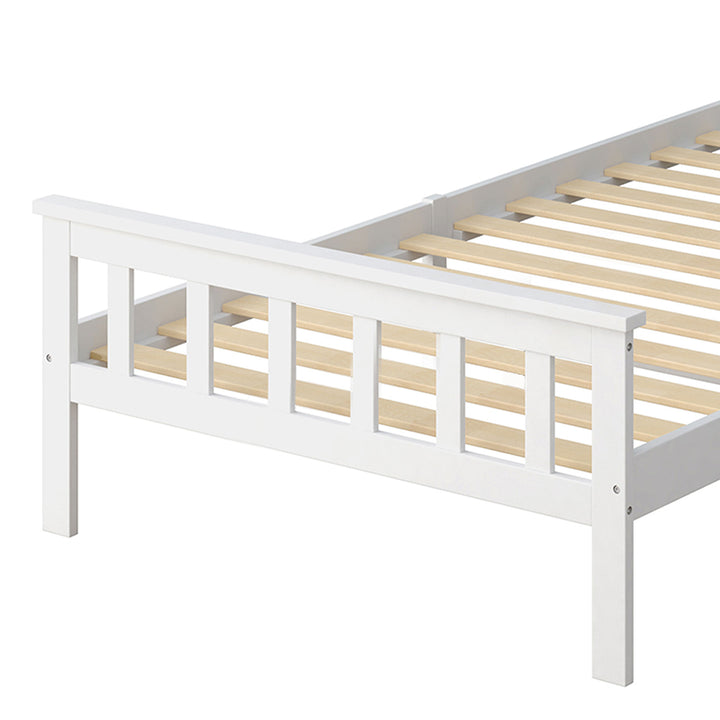 Wooden Bed Frame King Single White.