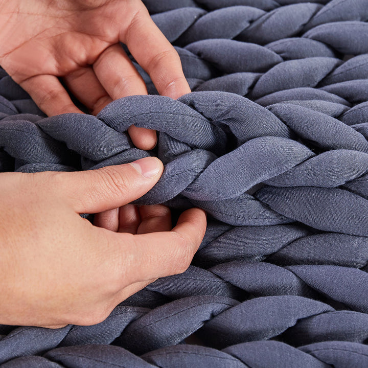 Dreamz Knitted Weighted Blanket Chunky Dark Grey Double 7KG.