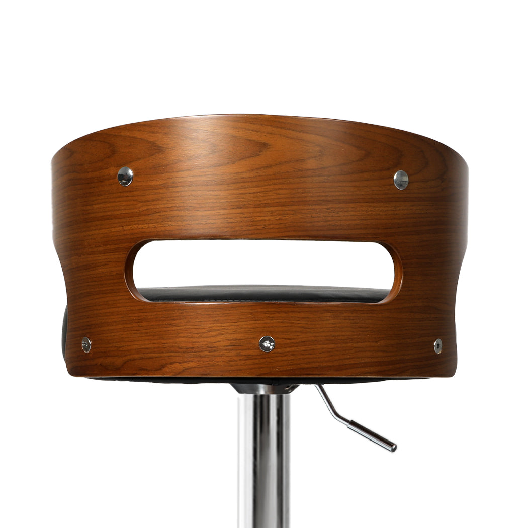 Levede 1x Kitchen Bar Stools Gas Lift Grey Silver.