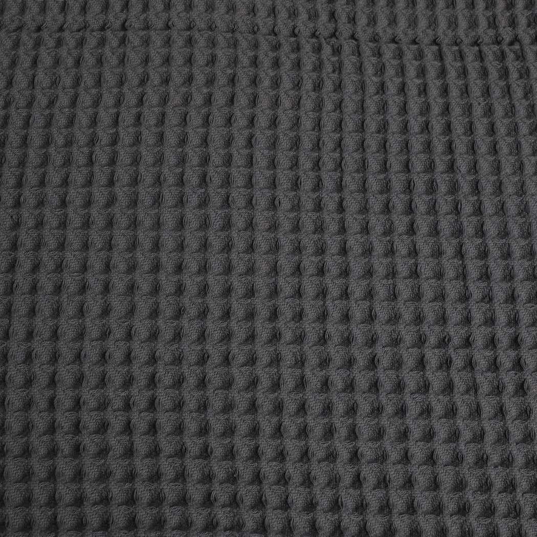 DreamZ Throw Blanket Cotton Waffle Blankets Grey Double.
