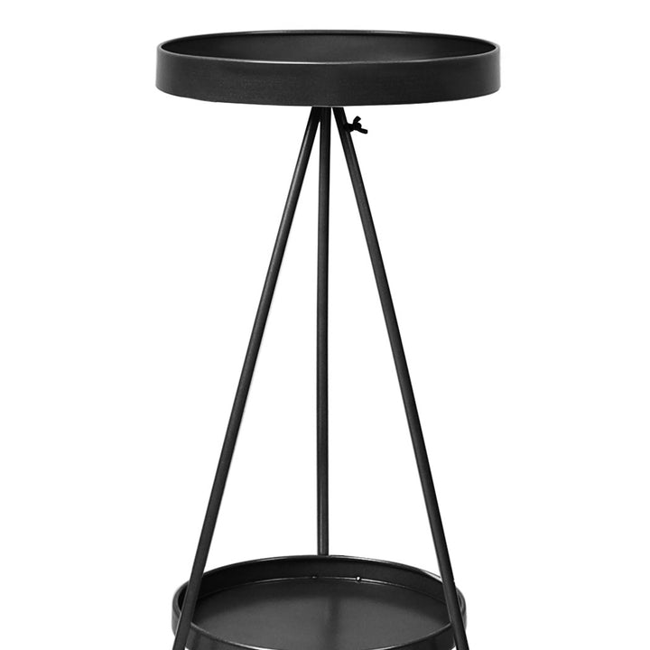 Levede Plant Stand 2 Tiers Outdoor Indoor Black Large.