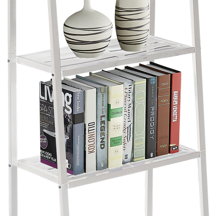 Bookshelf 4 Tier Ladder Shelf Unit Bookcase White.