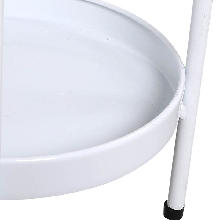 Levede 2 Tiers Plant Stand Metal Flower White Medium.
