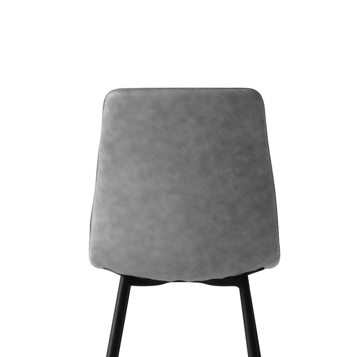 Grey Leather Dining Chairs Set of 4.