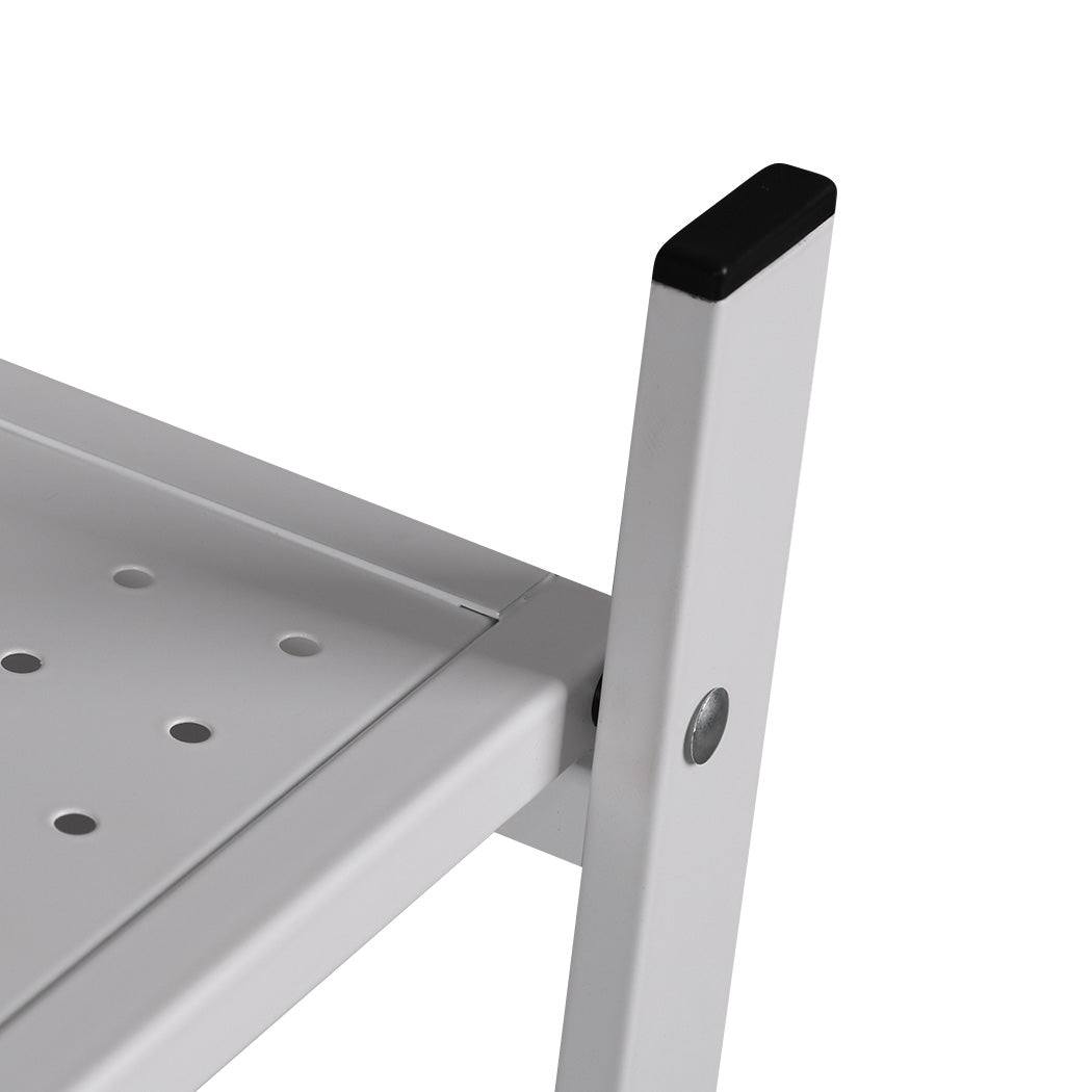 Levede Foldable Storage Shelf Display White 3 Tiers.