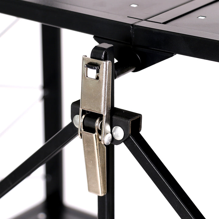 Levede Foldable Storage Shelf Display Black 3 Tiers.