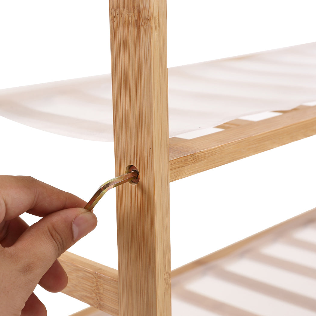 Levede Bamboo Shoe Rack Storage Wooden 70cm.