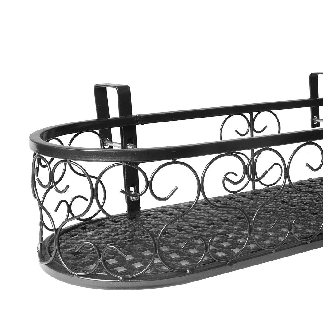 Levede Plant Stand Outdoor Indoor Home Black Oval.