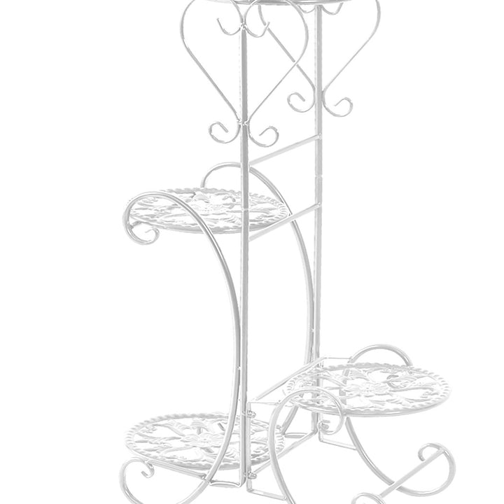 Levede Plant Stand Outdoor Indoor Metal White.