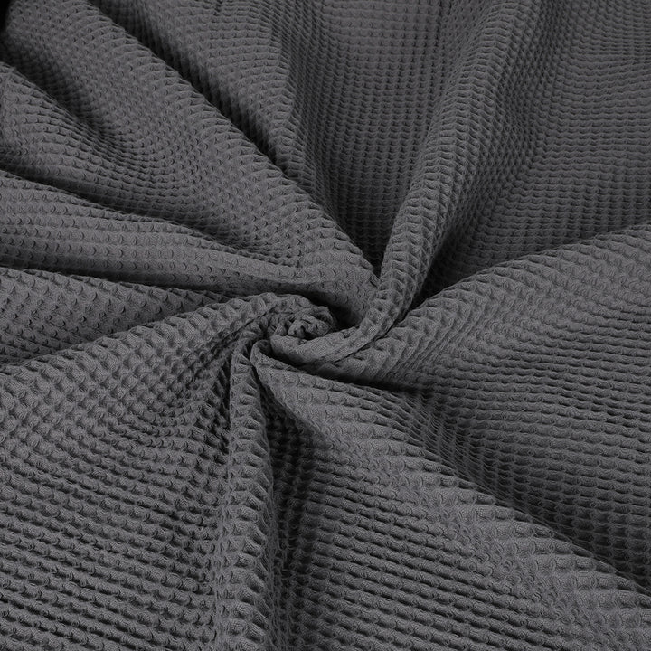 DreamZ Throw Blanket Cotton Waffle Blankets Grey Double.