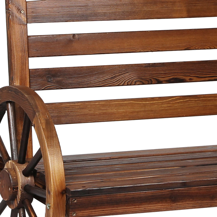 Garden Bench Wooden Wagon Seat Oak.