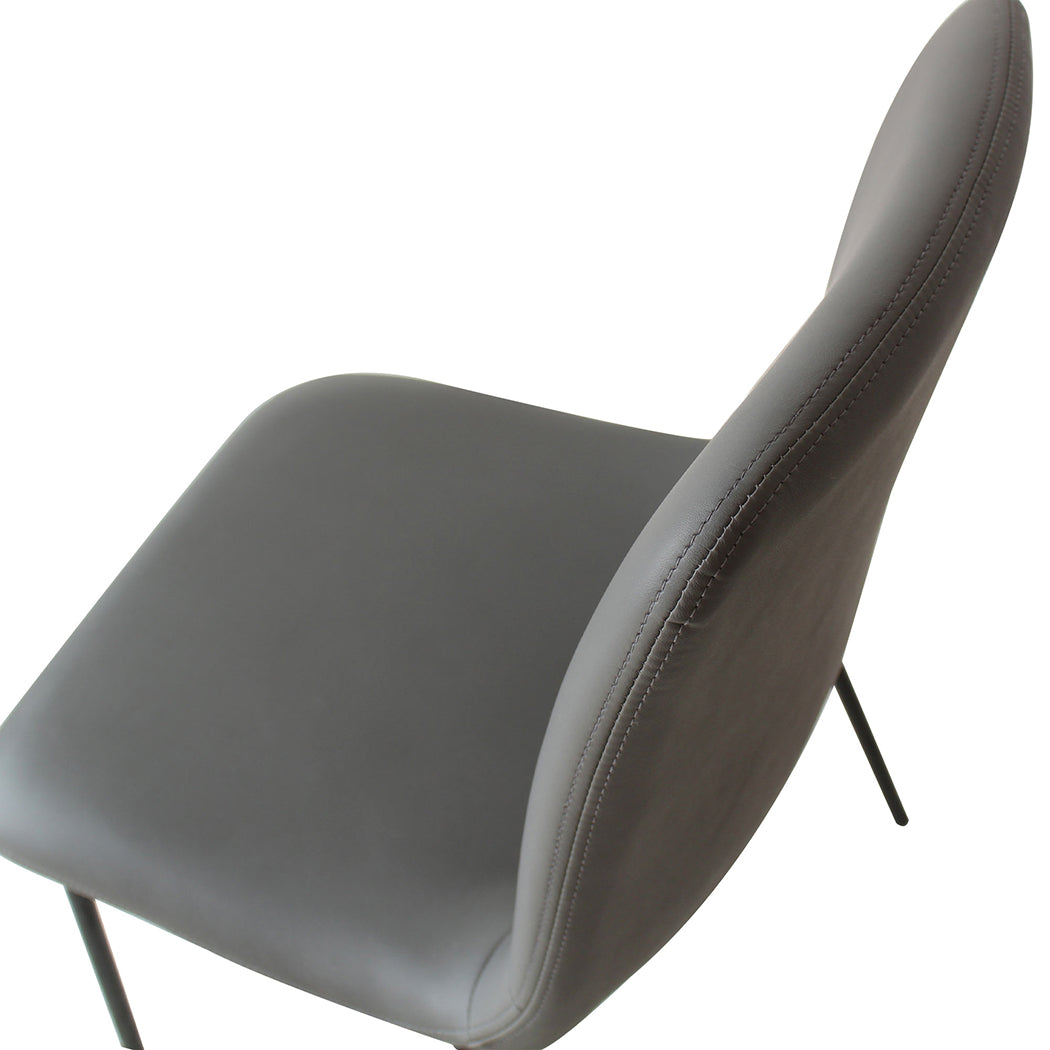 4X Stackable  PU Leather Dining Chairs Grey.