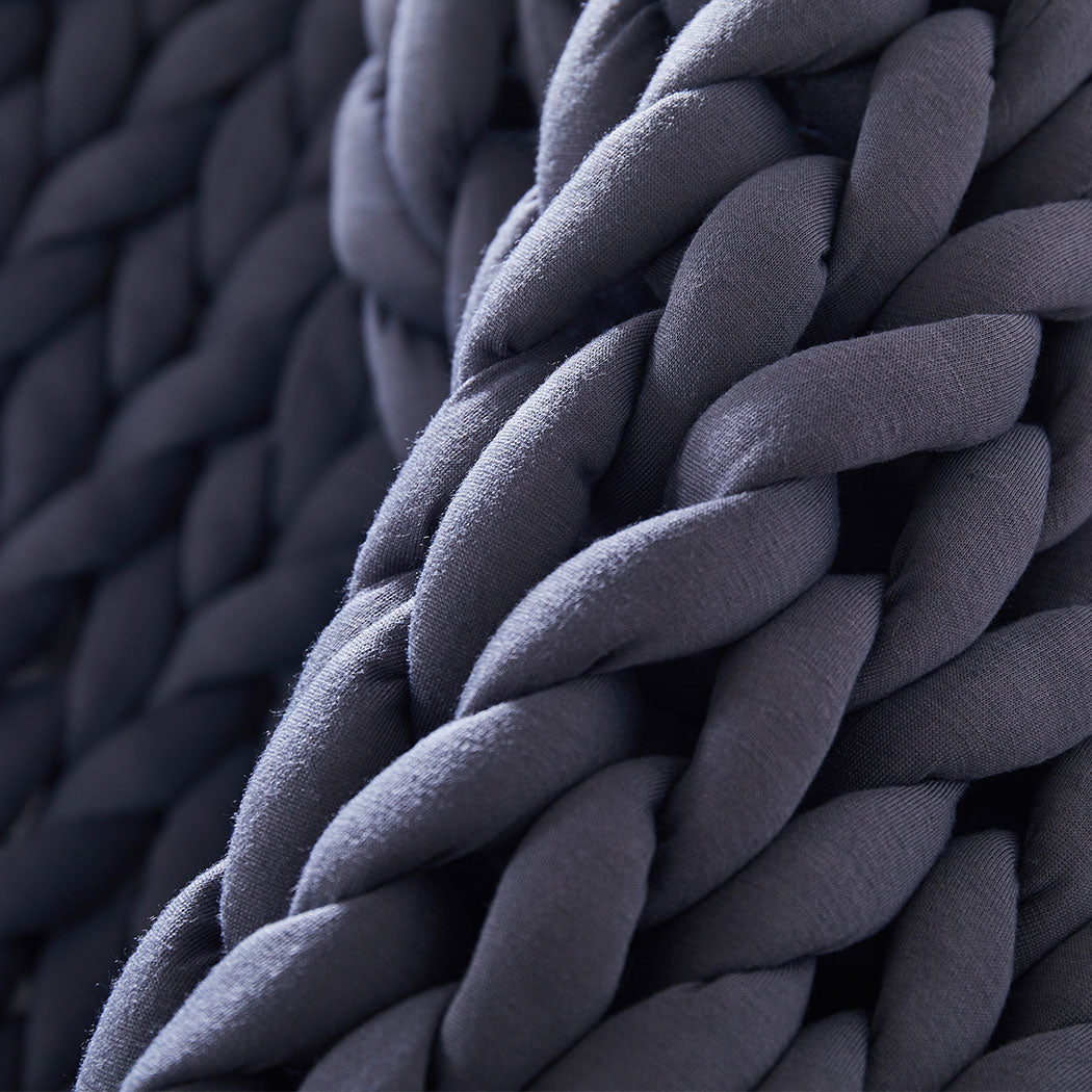 Dreamz Knitted Weighted Blanket Chunky Dark Grey Double 7KG.