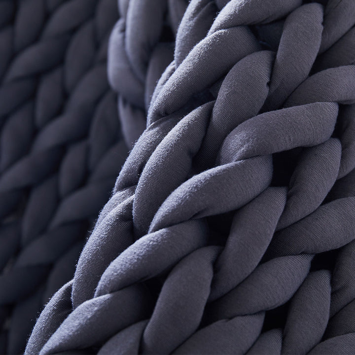 Dreamz Knitted Weighted Blanket Chunky Dark Grey Double 7KG.