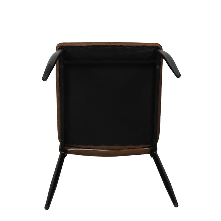 2x Dining Chairs Leathaire Kitchen Table Accent Brown Chairs.