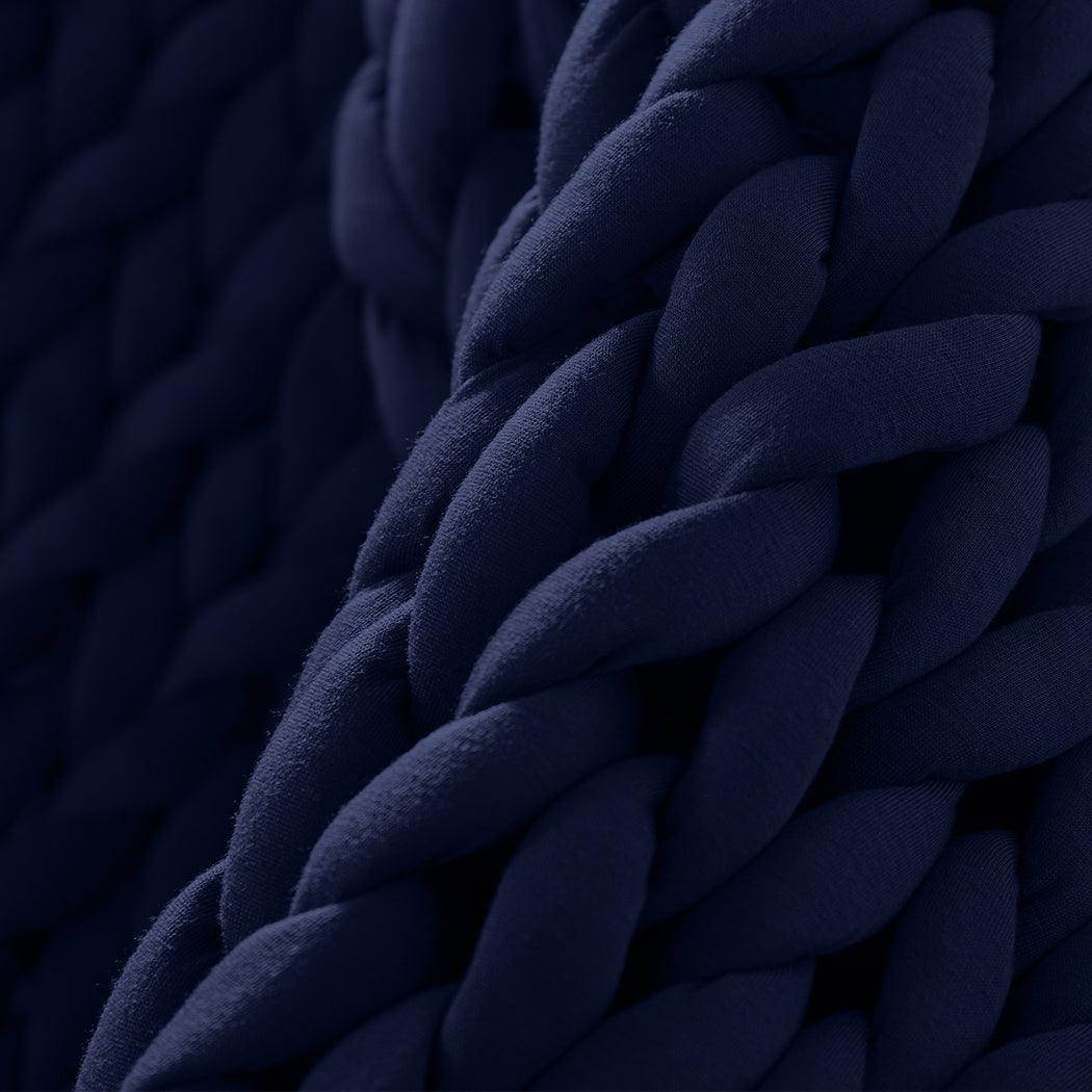Dreamz Knitted Weighted Blanket Chunky Navy Kids.