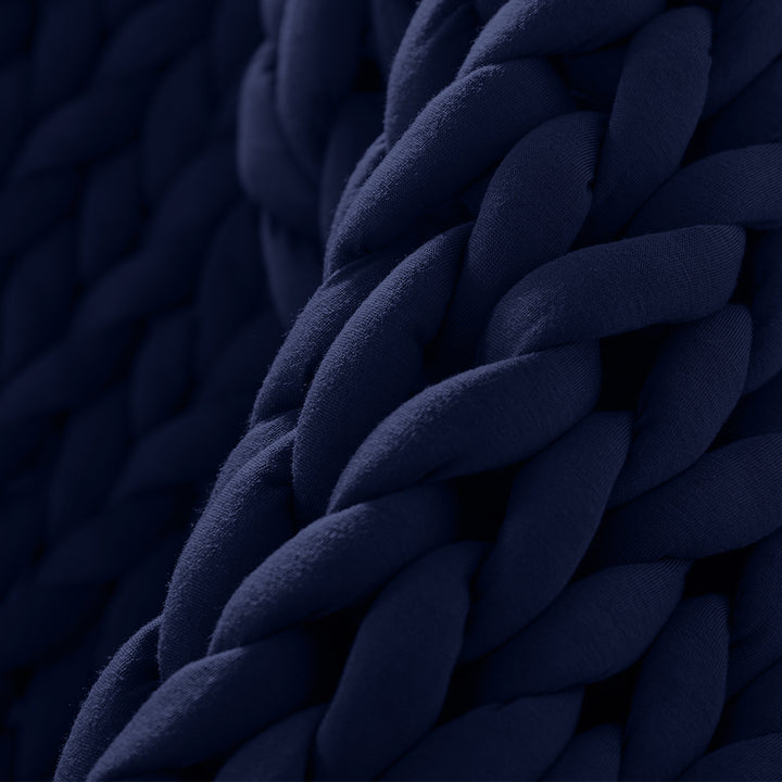 Dreamz Knitted Weighted Blanket Chunky Navy Kids.