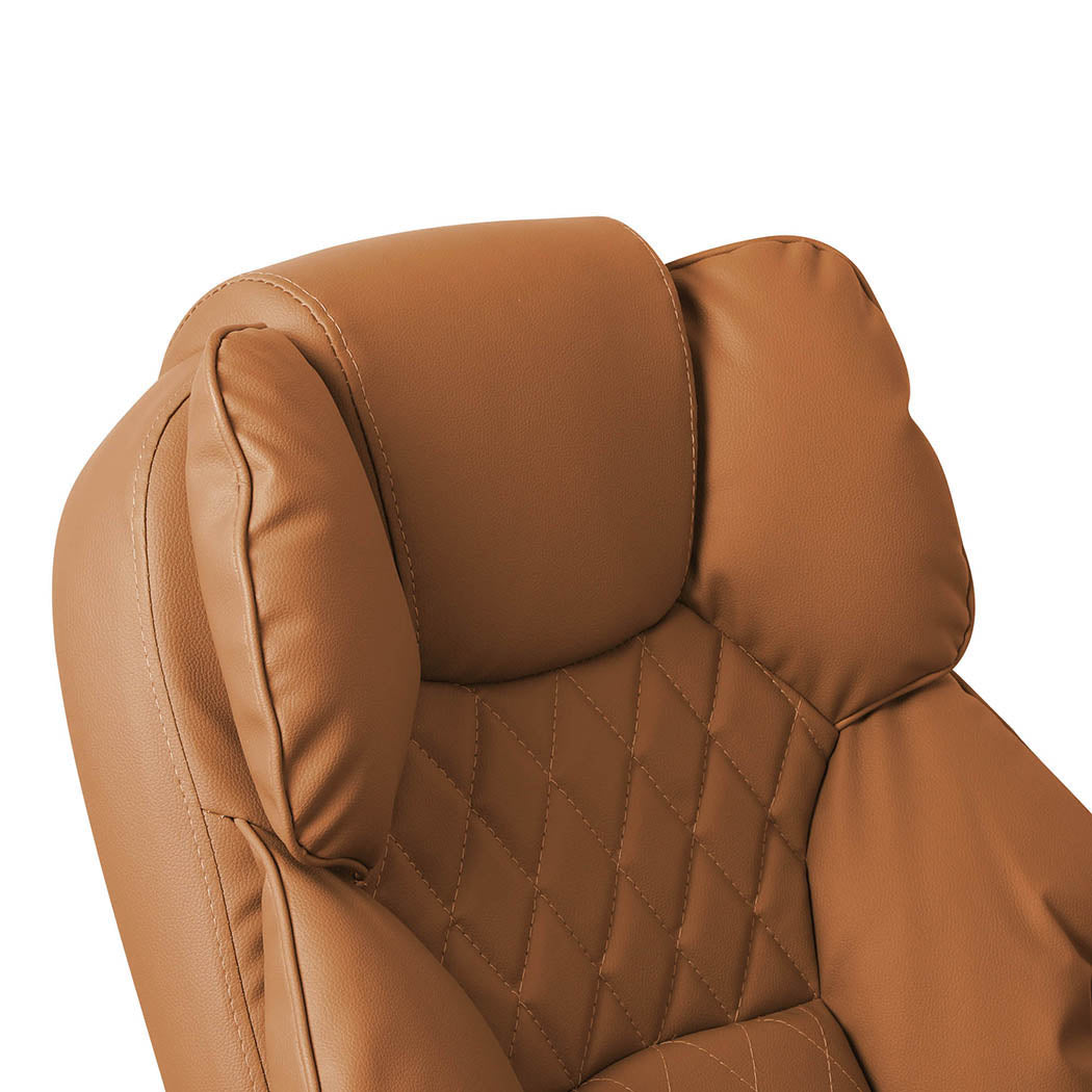 Levede Gaming Chair Office Computer Brown Footrest.