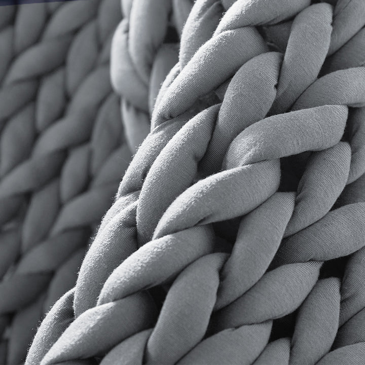 Dreamz Knitted Weighted Blanket Chunky Grey Kids.