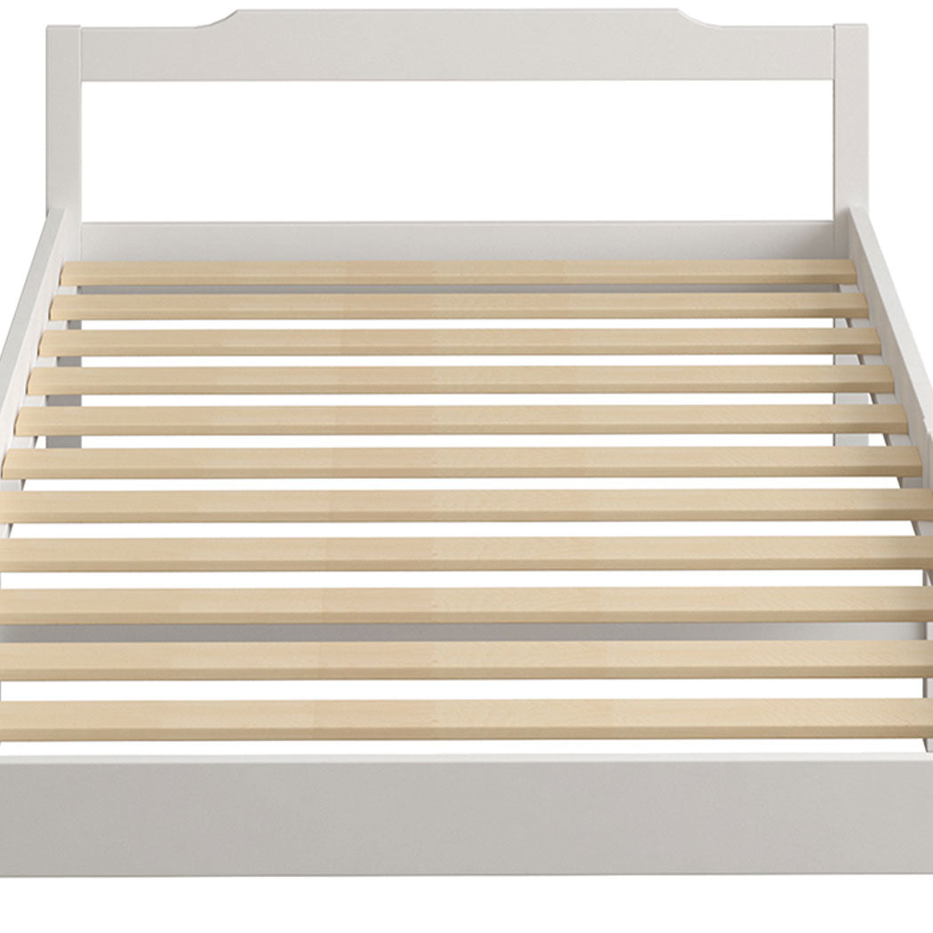 King Single Wooden Bed Frame – White.
