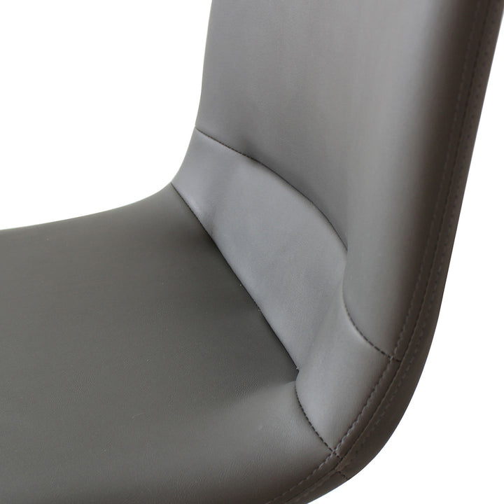 4X Stackable  PU Leather Dining Chairs Grey.