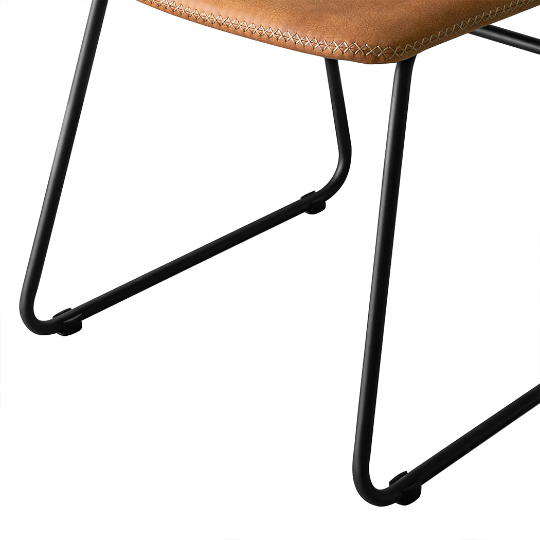 2x Dining Chairs Kitchen Table Brown.