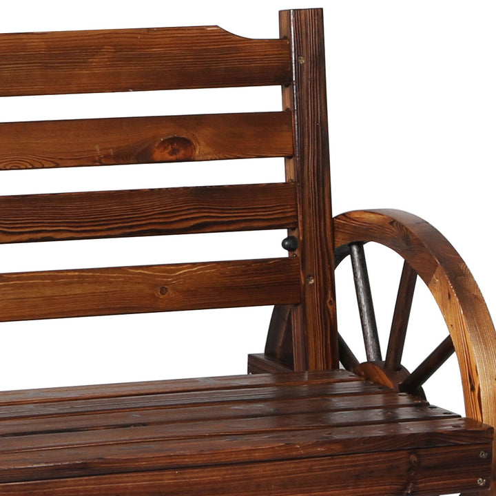 Garden Bench Wooden Wagon Seat Oak.