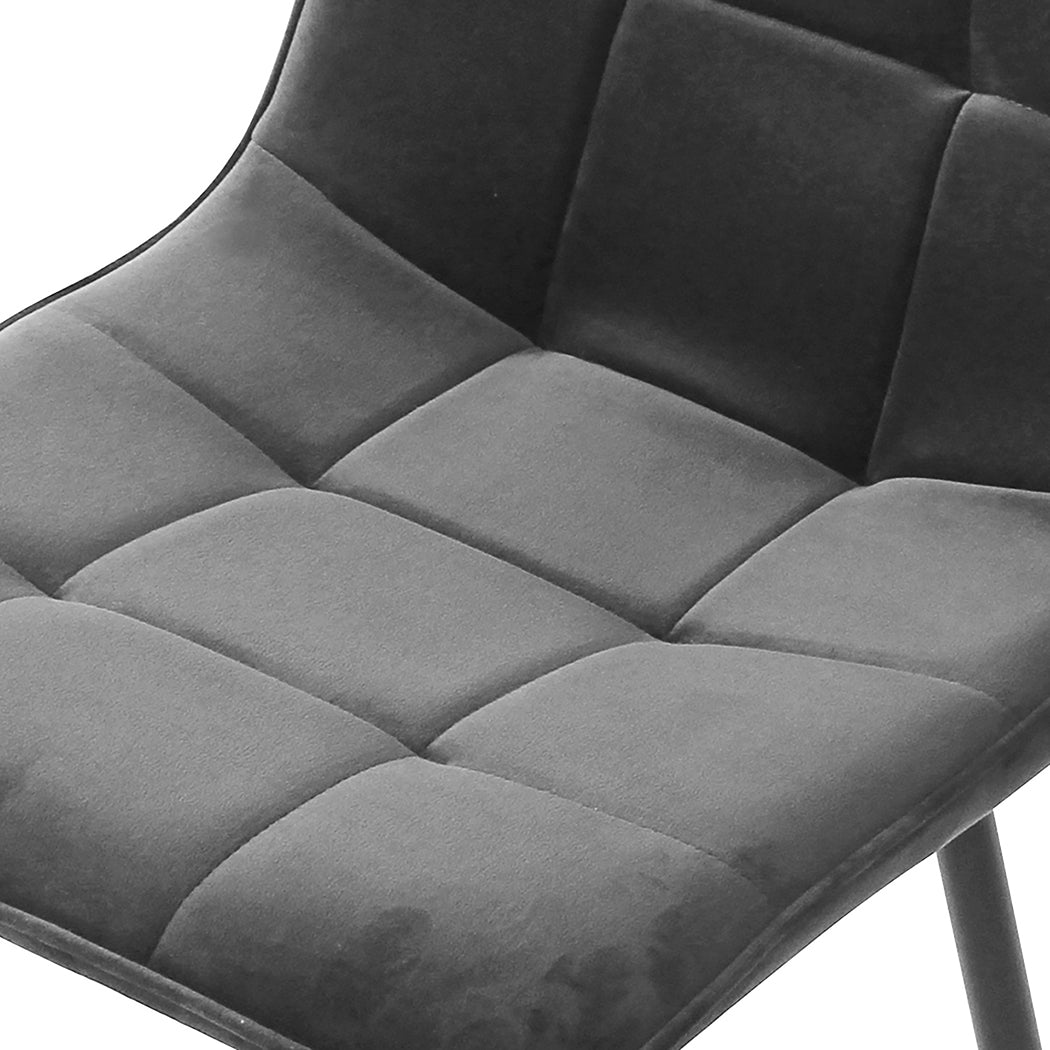4x Dining Chairs Kitchen Velvet Grey.