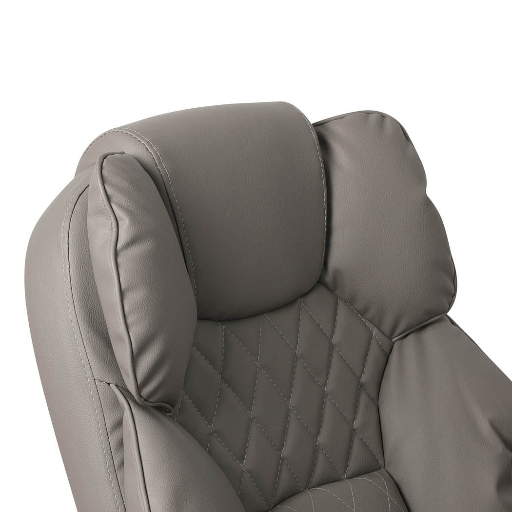 Levede Gaming Chair Office Computer Grey Footrest.