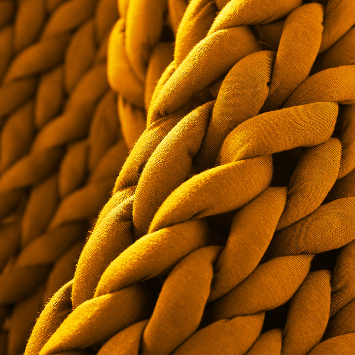 Dreamz Knitted Weighted Blanket Chunky Yellow Kids.