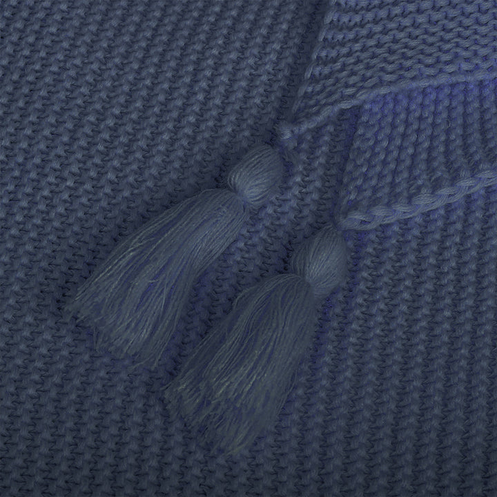 DreamZ Knitting Throw Blanket Cushion Navy.