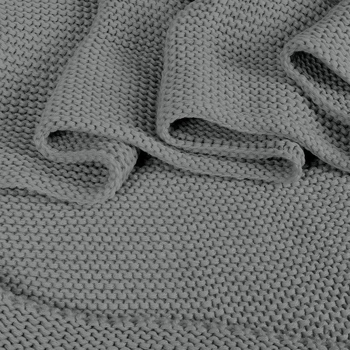 DreamZ Knitting Throw Blanket Cushion Grey.