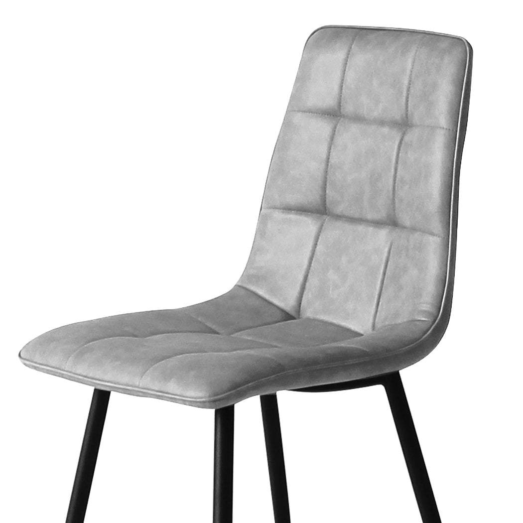 Grey Leather Dining Chairs Set of 4.