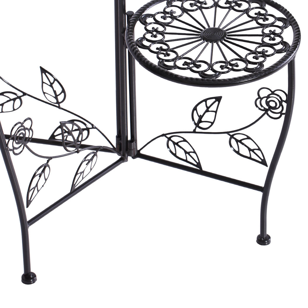 2X Wrought Iron Outdoor Indoor Flower Black 2 Pack.