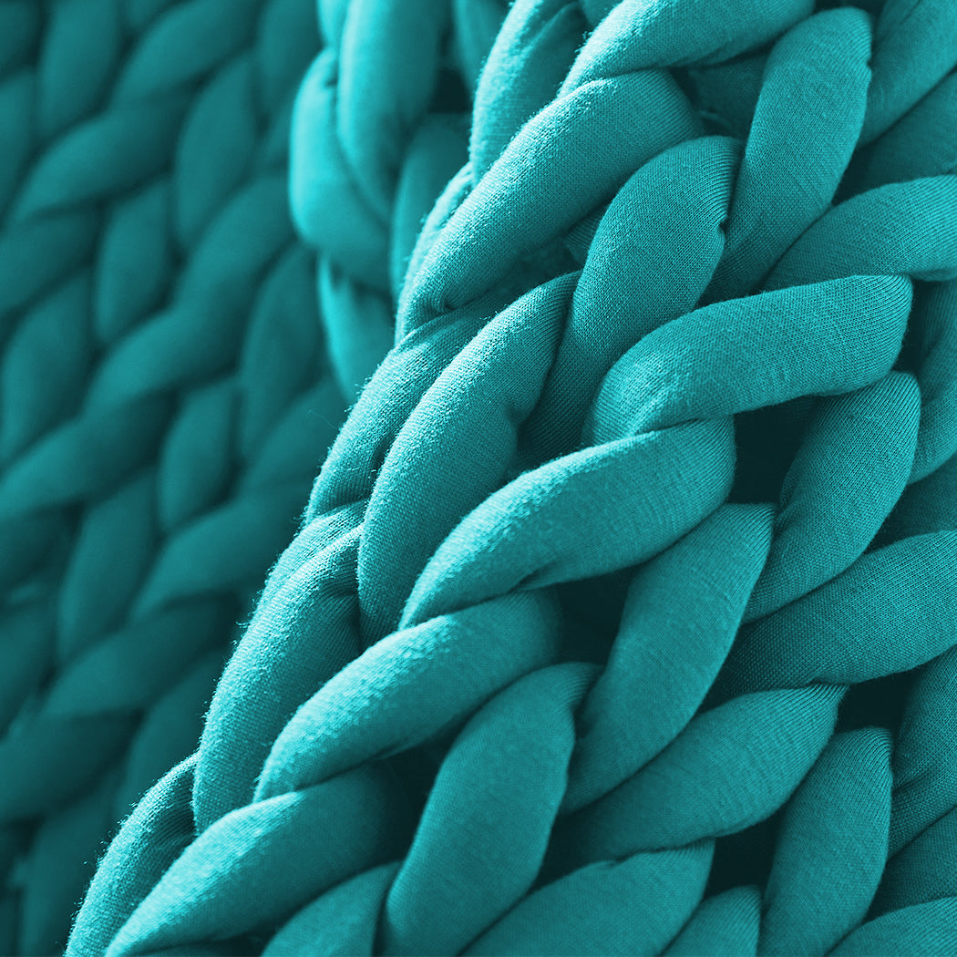 Dreamz Knitted Weighted Blanket Chunky Blue Kids.