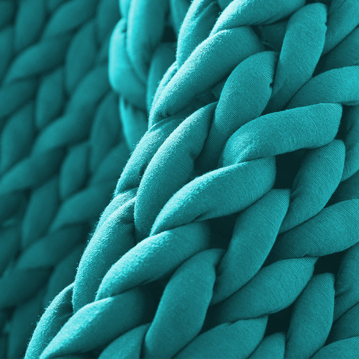 Dreamz Knitted Weighted Blanket Chunky Blue Kids.