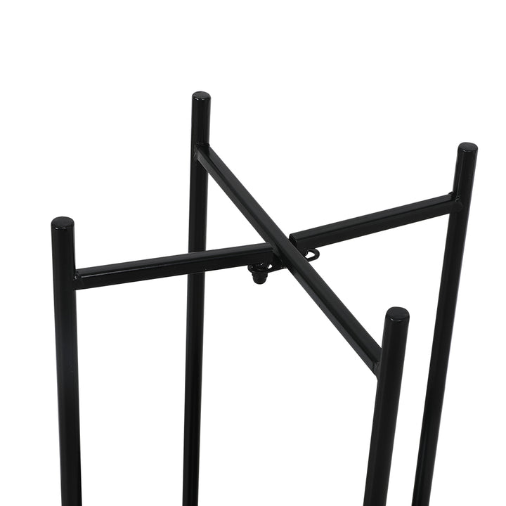 Levede 2 Tier Plant Stand Metal Flower Black Medium.