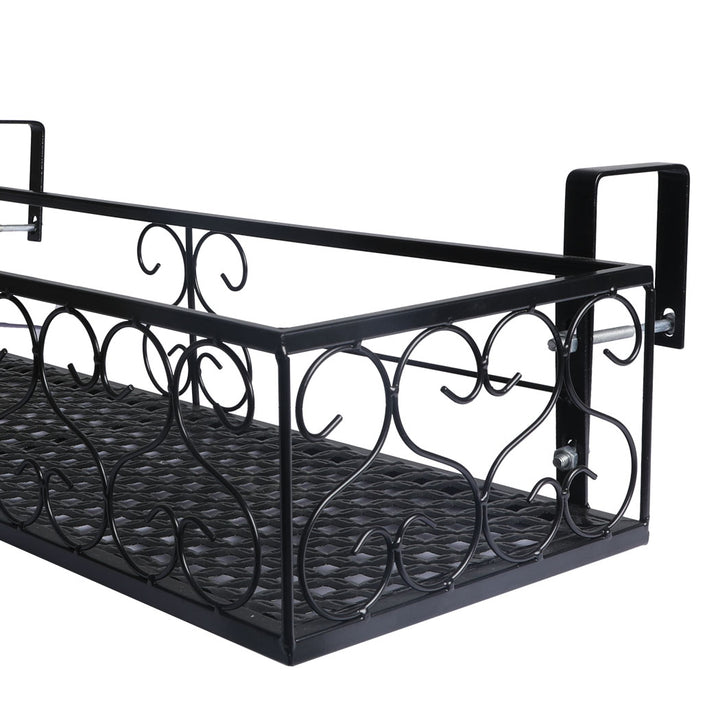 Levede Plant Stand Outdoor Indoor Home Black Rectangle.