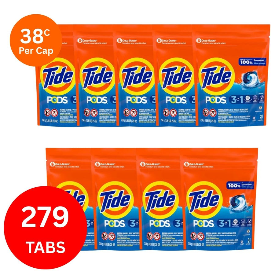 Tide 3in1 42c/Tab x 279 Clean Breeze Laundry Pods.
