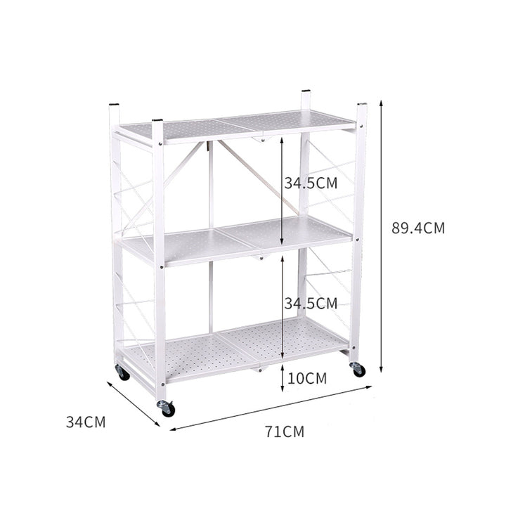 Levede Foldable Storage Shelf Display White 3 Tiers.