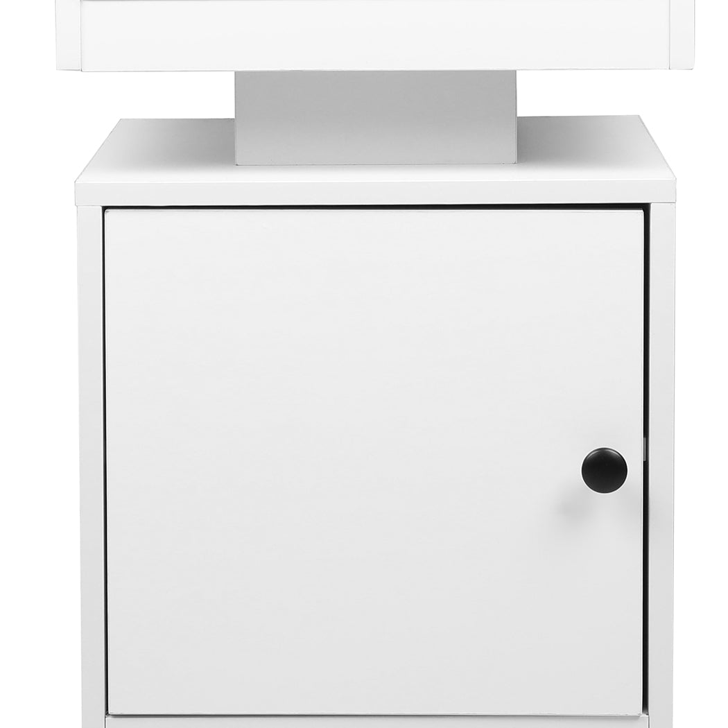 Levede Bedside Table USB Charger Outlet RGB White.