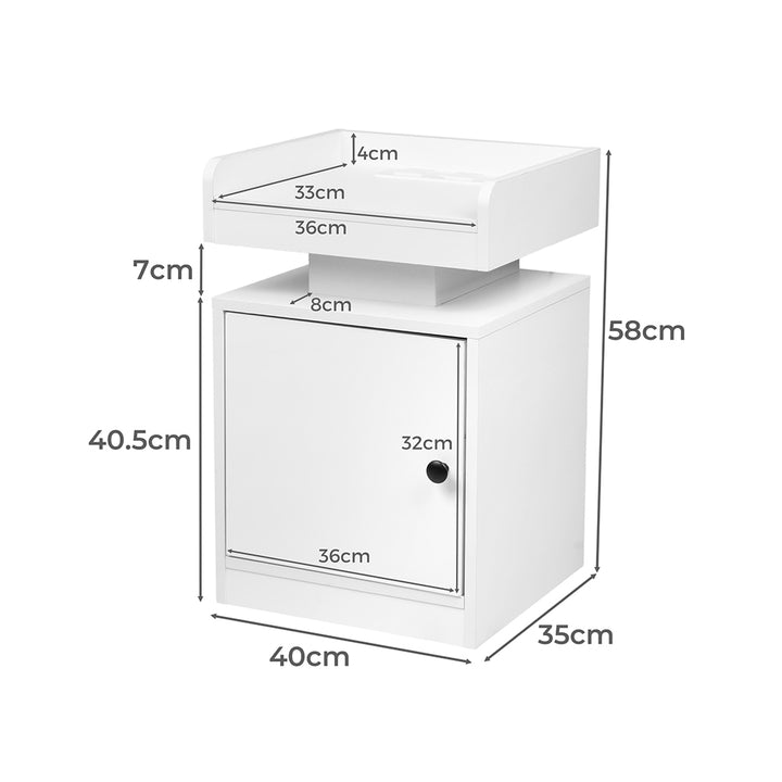 Levede Bedside Table USB Charger Outlet RGB White.
