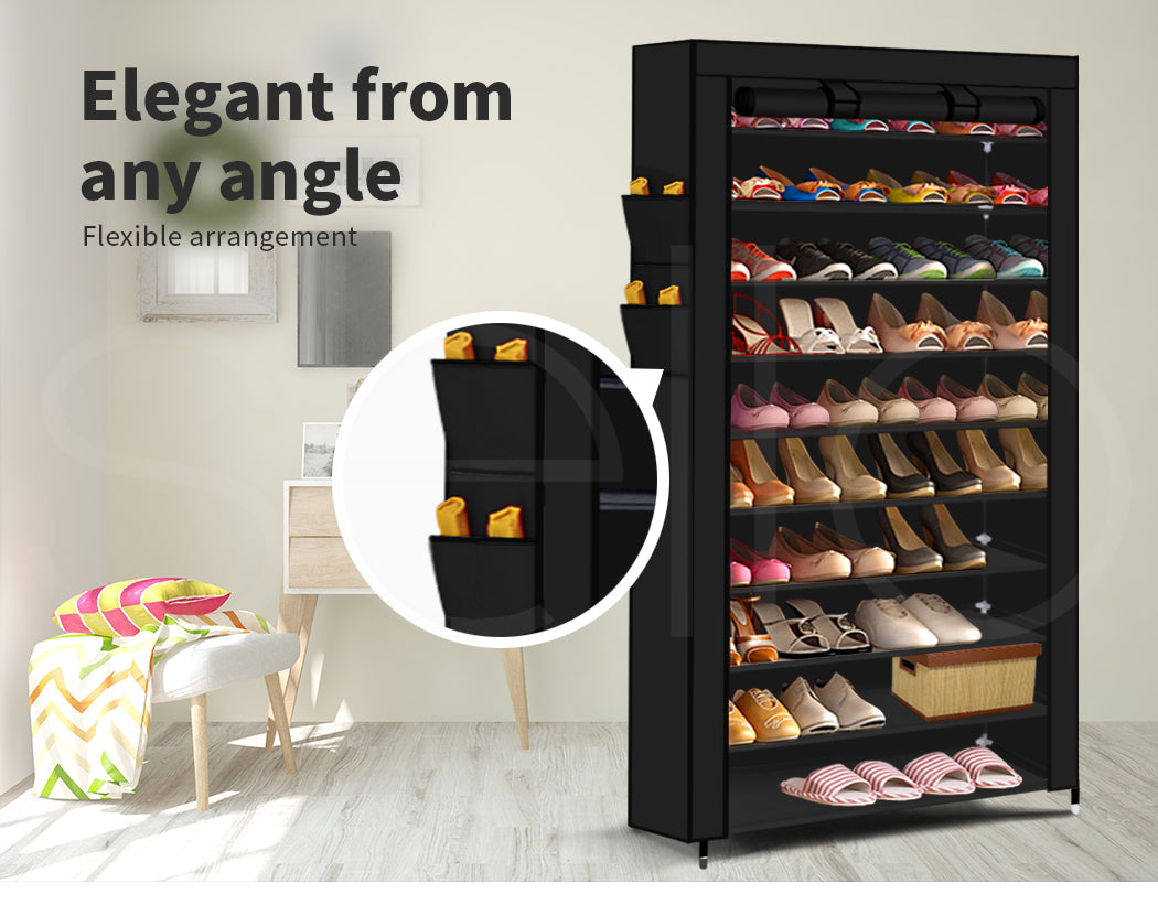 10 Tier Shoe Rack Portable Storage - 2pcs Set Options Available.