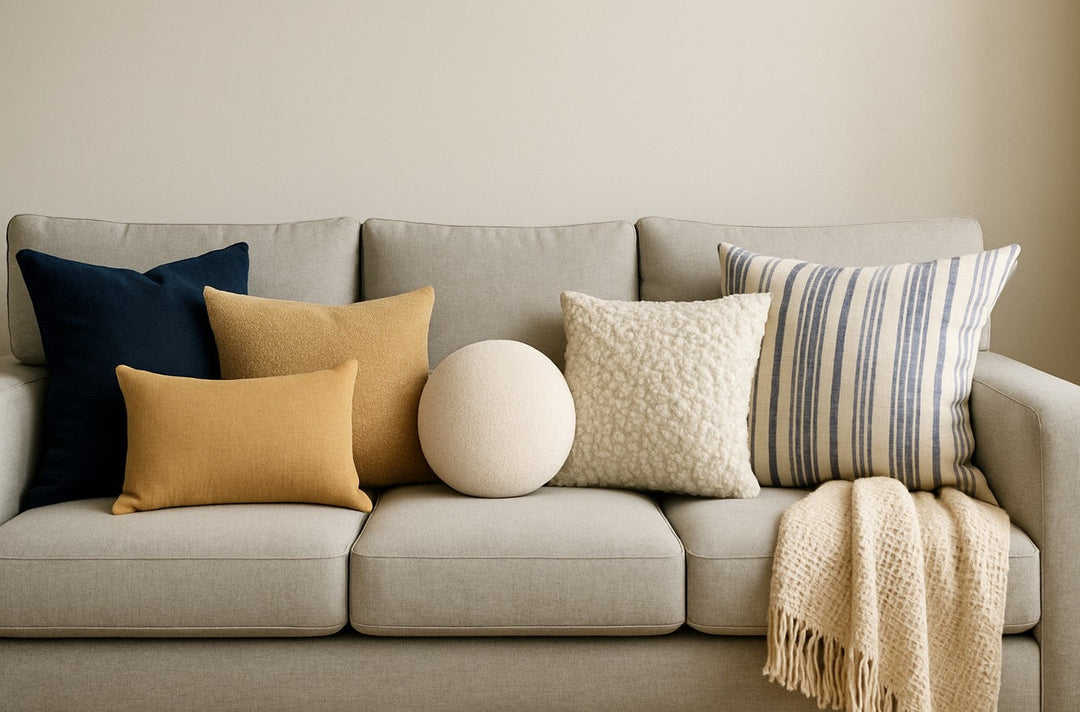cushions on a sofa