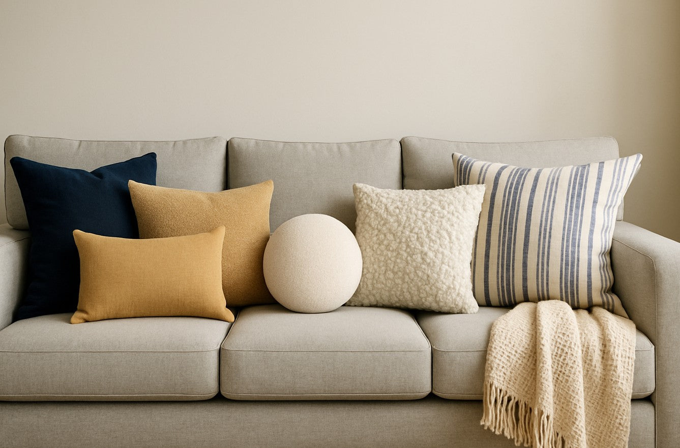 cushions on a sofa