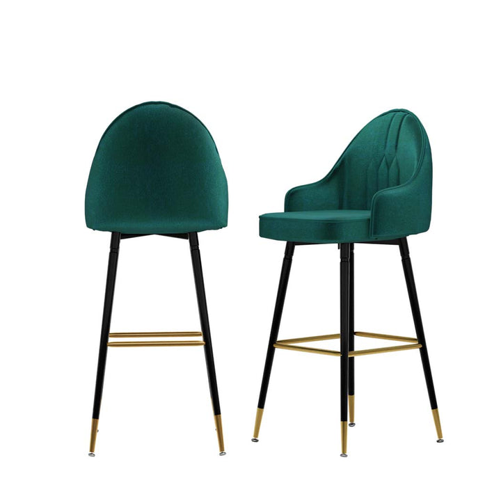 Levede 2X Velvet Swivel Bar Stools - Levede