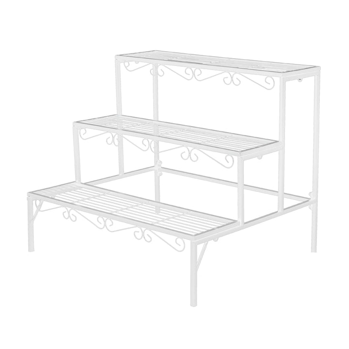 Levede 3 Tier Rectangle Metal Plant Stand for Outdoor and Indoor Use - Levede